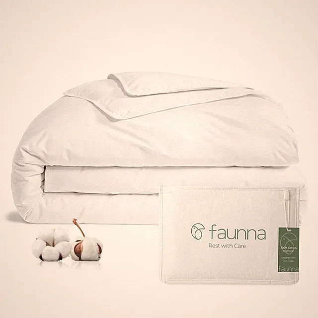 100% Cotton Duvet Cover, Hypoallergenic Bed Bug Proof White Minimalist Comfor...