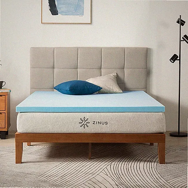 2" Green Tea Cooling Gel Memory Foam Mattress Topper - Queen Size