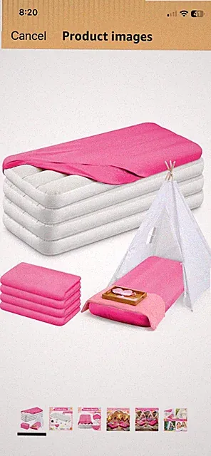 4 Sets Kids Air Mattress Bulk with Fitted Sheet,Toddler Inflatable Bed 63 x 2...