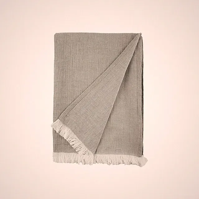50" x 70" Declan Ash Large Premium Luxury Woven 100% Cotton Throw Blanket