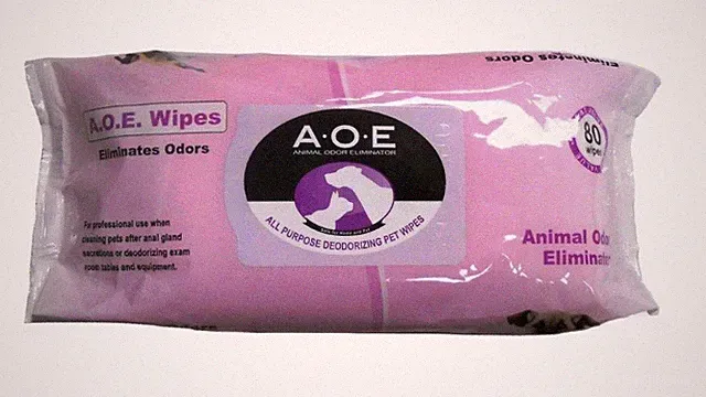 AOE Animal Odor Eliminator Pet Wipes, 80 Count