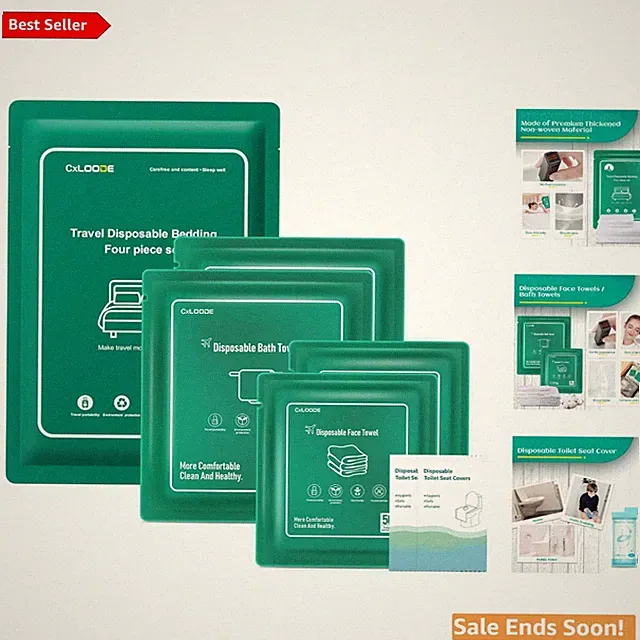 Convenient Disposable Essentials: 7-Pack Bedding, Towels & Toilet Covers