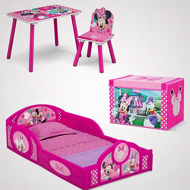 Delta Children Disney Minnie Mouse 4-Piece Toddler Room-in-a-Box Set – Includ...