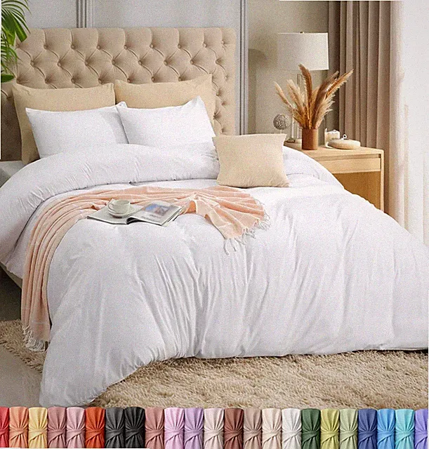 Duvet Cover Set W/ Pillowcases 3 Pieces Bedding Duvet Cover W/ Zipper Closure