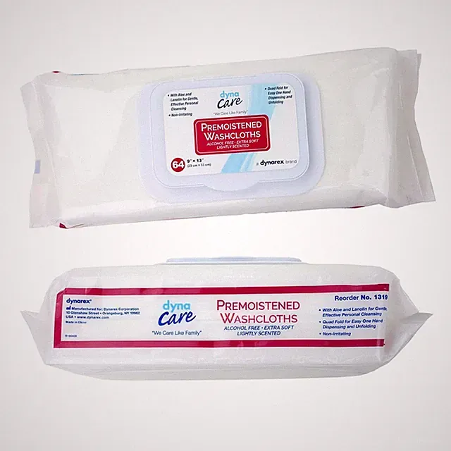 Dynarex Adult Wet Wipes Personal Cleansing Washcloths Aloe Incontinence 64 Wipes