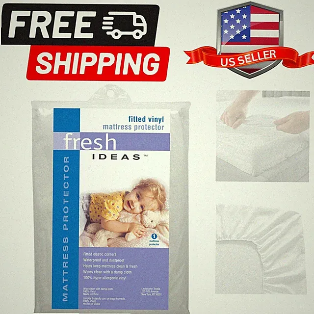 Levinsohn 100% Vinyl Hypoallergenic, Waterproof Mattress Protector, Full White