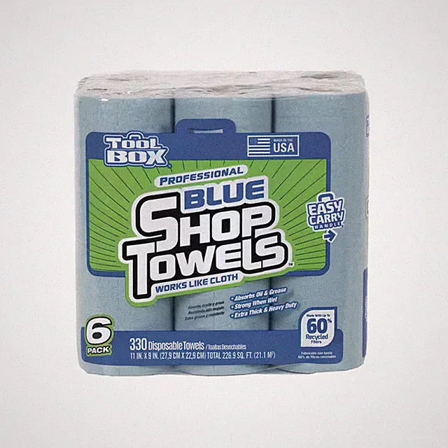 NEW 6-Pack Blue Shop Towels 330 Sheets Strong Absorbent Disposable Cleaning Wipe