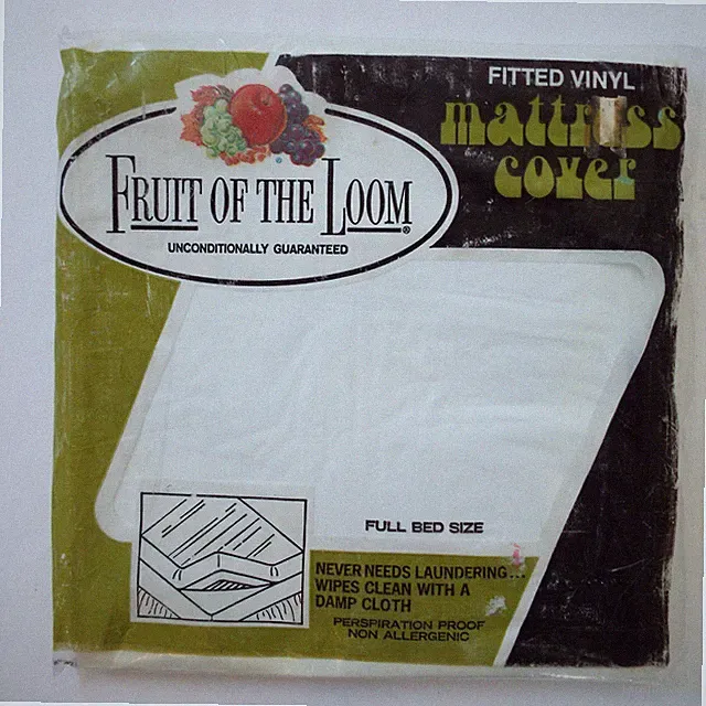 NOS Fruit of the Loom Vtg Mattress Cover Full Bed Size Wipes Clean