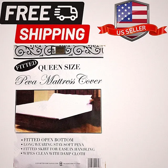 PEVA Fitted Mattress Cover Protector Waterproof Dust Free Bed Sheet Queen