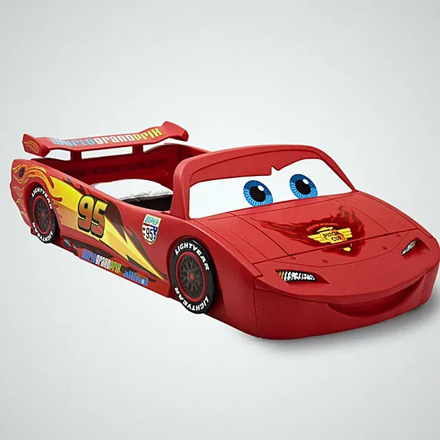 Pixar Cars Lightning McQueen Toddler-To-Twin Bed with Toy Box by Delta Children