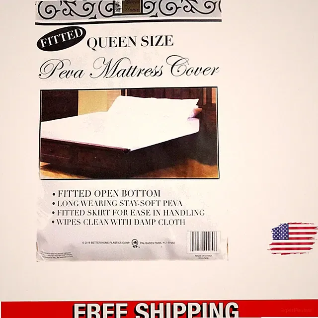 Queen Size PEVA Fitted Mattress Protector - Waterproof & Dust Resistant Cover