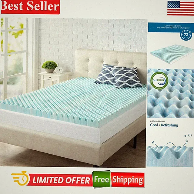 Swirl Gel Cooling Memory Foam Topper - 3-Inch Full Size, Ideal for Hot Sleepers