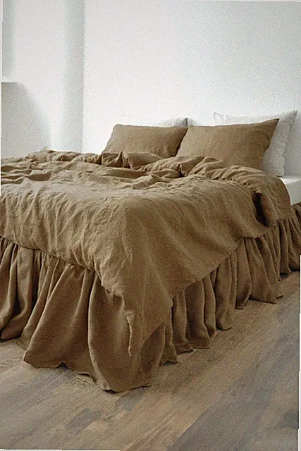 Taupe bed skirt