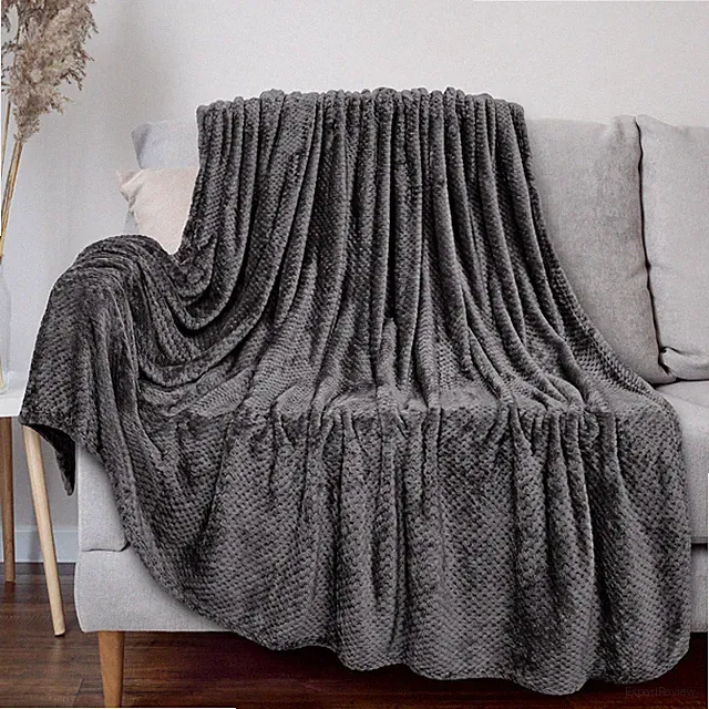 Throw Blanket for Sofa Couch Bed Lightweight Microfiber Polyester Waffle Pattern