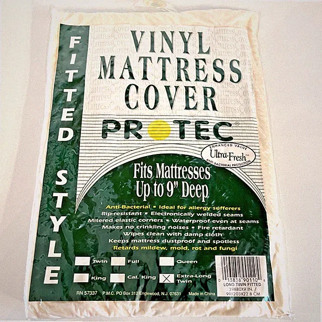 Vinyl Mattress Cover Twin X-Long Protec Ultra-Fresh Anti-Bacterial 39x80x9 Vtg