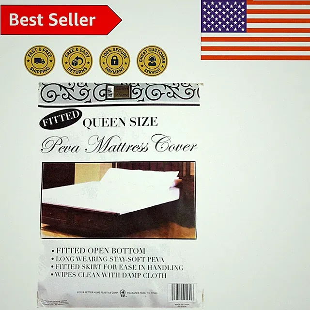 White Eco-Friendly Waterproof Mattress Cover for Queen Beds - Wipes Clean Easily