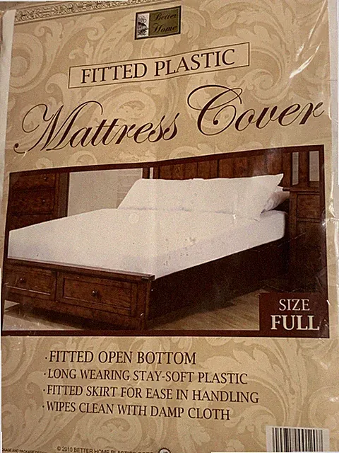 White mattress cover, Full size, fitted open bottom, Wipes Clean! U Buy Now